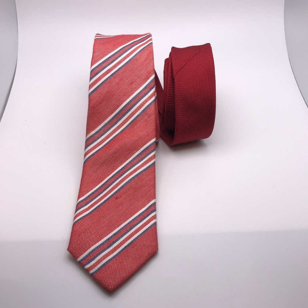 VTG Banana Republic Stripe Pattern Linen Silk Tie - Picture 6 of 7